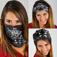 New Zealand Lawn Bowls Neck Gaiter Black Maori Warrior Tribal Silver Fern - Polynesian Pride