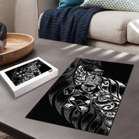 New Zealand Lawn Bowls Puzzle Black Maori Warrior Tribal Silver Fern - Polynesian Pride