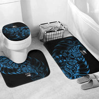 New Zealand Lawn Bowls Bathroom Set Blue Maori Warrior Tribal Silver Fern - Polynesian Pride