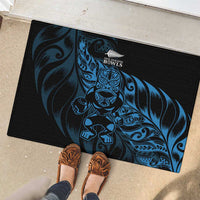 New Zealand Lawn Bowls Rubber Doormat Blue Maori Warrior Tribal Silver Fern - Polynesian Pride