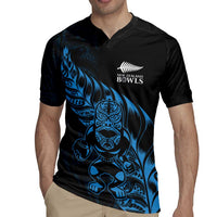 New Zealand Lawn Bowls Custom Rugby Jersey Blue Maori Warrior Tribal Silver Fern - Polynesian Pride