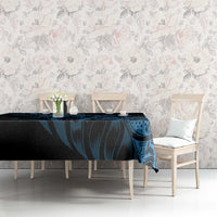 New Zealand Lawn Bowls Tablecloth Blue Maori Warrior Tribal Silver Fern - Polynesian Pride