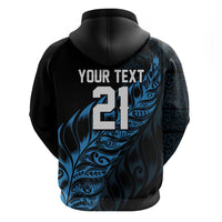 New Zealand Lawn Bowls Custom Zip Hoodie Blue Maori Warrior Tribal Silver Fern - Polynesian Pride