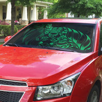 New Zealand Lawn Bowls Auto Sun Shade Green Maori Warrior Tribal Silver Fern - Polynesian Pride