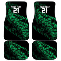 New Zealand Lawn Bowls Custom Car Mats Green Maori Warrior Tribal Silver Fern - Polynesian Pride