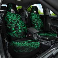 New Zealand Lawn Bowls Car Seat Cover Green Maori Warrior Tribal Silver Fern - Polynesian Pride