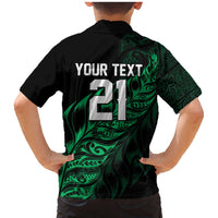 New Zealand Lawn Bowls Custom Family Matching Mermaid Dress and Hawaiian Shirt Green Maori Warrior Tribal Silver Fern - Polynesian Pride