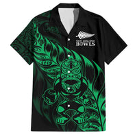New Zealand Lawn Bowls Custom Family Matching Tank Maxi Dress and Hawaiian Shirt Green Maori Warrior Tribal Silver Fern - Polynesian Pride