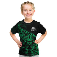New Zealand Lawn Bowls Custom Kid T Shirt Green Maori Warrior Tribal Silver Fern - Polynesian Pride