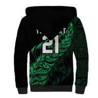 New Zealand Lawn Bowls Custom Sherpa Hoodie Green Maori Warrior Tribal Silver Fern - Polynesian Pride