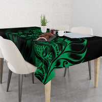 New Zealand Lawn Bowls Tablecloth Green Maori Warrior Tribal Silver Fern - Polynesian Pride