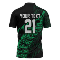 New Zealand Lawn Bowls Custom Zipper Polo Shirt Green Maori Warrior Tribal Silver Fern - Polynesian Pride
