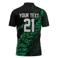 New Zealand Lawn Bowls Custom Zipper Polo Shirt Green Maori Warrior Tribal Silver Fern - Polynesian Pride