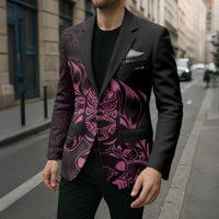 New Zealand Lawn Bowls Custom Blazer Pink Maori Warrior Tribal Silver Fern - Polynesian Pride