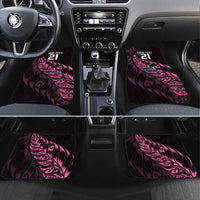 New Zealand Lawn Bowls Custom Car Mats Pink Maori Warrior Tribal Silver Fern - Polynesian Pride