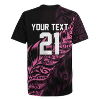 New Zealand Lawn Bowls Custom Rugby Jersey Pink Maori Warrior Tribal Silver Fern - Polynesian Pride