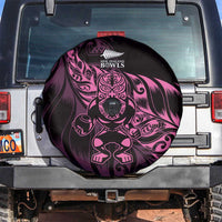 New Zealand Lawn Bowls Spare Tire Cover Pink Maori Warrior Tribal Silver Fern - Polynesian Pride