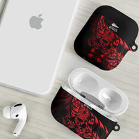 New Zealand Lawn Bowls AirPods Case Red Maori Warrior Tribal Silver Fern - Polynesian Pride