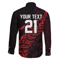 New Zealand Lawn Bowls Custom Family Matching Summer Maxi Dress and Hawaiian Shirt Red Maori Warrior Tribal Silver Fern - Polynesian Pride