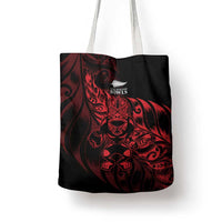 New Zealand Lawn Bowls Tote Bag Red Maori Warrior Tribal Silver Fern - Polynesian Pride