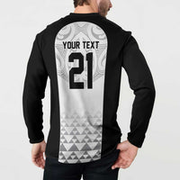 World Football 2026 New Zealand Custom Button Sweatshirt All White Fern Maori Tribal LT9 - Polynesian Pride