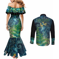 New Zealand Matariki Waipuna-a-rangi Couples Matching Mermaid Dress and Long Sleeve Button Shirt He Roimata o Rangi LT9 - Polynesian Pride