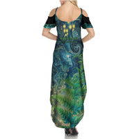 New Zealand Matariki Waipuna-a-rangi Summer Maxi Dress He Roimata o Rangi LT9 - Polynesian Pride
