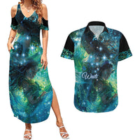 New Zealand Matariki Waiti Couples Matching Summer Maxi Dress and Hawaiian Shirt The Beginnings Of Life LT9 Black - Polynesian Pride