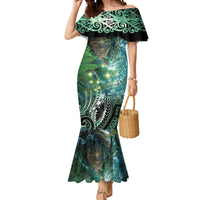 New Zealand Matariki Waiti Mermaid Dress Waimori and The Origin Of Life LT9 Women Black - Polynesian Pride