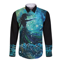 New Zealand Matariki Hiwa-i-te-rangi Long Sleeve Button Shirt Titiro ki nga Whetu Wishing Star