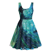 New Zealand Matariki Hiwa-i-te-rangi Midi Dress Titiro ki nga Whetu Wishing Star - Polynesian Pride