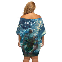 New Zealand Matariki Ururangi Off Shoulder Short Dress The Murmur Of The Wind LT9 - Polynesian Pride