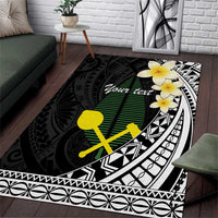 Alo Chiefdom Wallis and Futuna Personalized Area Rug Frangipani Flowers Polynesian Pattern