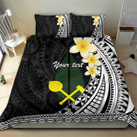 Alo Chiefdom Wallis and Futuna Personalized Bedding Set Frangipani Flowers Polynesian Pattern