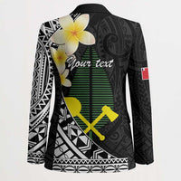 Alo Chiefdom Wallis and Futuna Personalized Blazer Frangipani Flowers Polynesian Pattern - Polynesian Pride