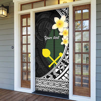 Alo Chiefdom Wallis and Futuna Personalized Door Cover Frangipani Flowers Polynesian Pattern - Polynesian Pride