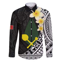 Alo Chiefdom Wallis and Futuna Personalized Family Matching Tank Maxi Dress and Hawaiian Shirt Frangipani Flowers Polynesian Pattern