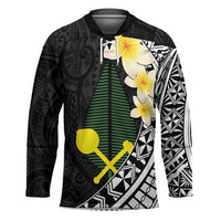 Alo Chiefdom Wallis and Futuna Personalized Hockey Jersey Frangipani Flowers Polynesian Pattern LT9 Unisex Black - Polynesian Pride