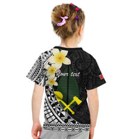 Alo Chiefdom Wallis and Futuna Personalized Kid T Shirt Frangipani Flowers Polynesian Pattern