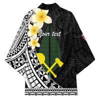 Alo Chiefdom Wallis and Futuna Personalized Kimono Frangipani Flowers Polynesian Pattern - Polynesian Pride