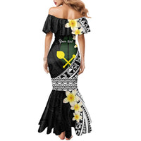 Alo Chiefdom Wallis and Futuna Personalized Mermaid Dress Frangipani Flowers Polynesian Pattern