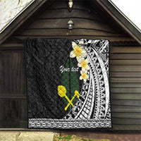 Alo Chiefdom Wallis and Futuna Personalized Quilt Frangipani Flowers Polynesian Pattern