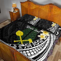 Alo Chiefdom Wallis and Futuna Personalized Quilt Bed Set Frangipani Flowers Polynesian Pattern