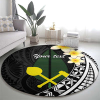Alo Chiefdom Wallis and Futuna Personalized Round Carpet Frangipani Flowers Polynesian Pattern