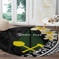 Alo Chiefdom Wallis and Futuna Personalized Round Carpet Frangipani Flowers Polynesian Pattern