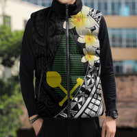Alo Chiefdom Wallis and Futuna Personalized Sleeveless Puffer Jacket Frangipani Flowers Polynesian Pattern - Polynesian Pride