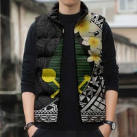 Alo Chiefdom Wallis and Futuna Personalized Sleeveless Puffer Jacket Frangipani Flowers Polynesian Pattern - Polynesian Pride