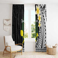 Alo Chiefdom Wallis and Futuna Personalized Window Curtain Frangipani Flowers Polynesian Pattern