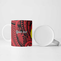 Sigave Chiefdom Wallis and Futuna Personalized Ceramic Mug Frangipani Flowers Polynesian Pattern - Polynesian Pride