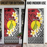 Sigave Chiefdom Wallis and Futuna Personalized Door Cover Frangipani Flowers Polynesian Pattern - Polynesian Pride